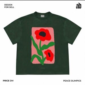 Green Floral Graphic Tee